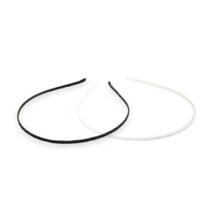 Diadema de cinta fina de metal Alicia de 4 mm. Marfil o negro - Imagen 1 de 8