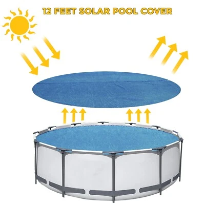 12FT ROUND SOLAR POOL COVER STEEL PRO SWIMMING POOL PADDLING POOL - Image 1 of 4