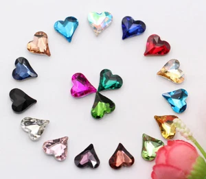 100 piezas Joyas Facetadas Cristal Estrás Color Corazón del Melocotón Vidrio - Imagen 1 de 7