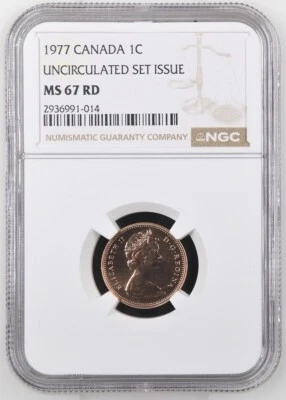 1977 Canada Cent 1C - NGC MS 67 RD - Image 1 of 2