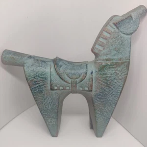 Pferdefigur aus Gusseisen, signiert Sotaro Saegusa, Okimono, modern - Bild 1 von 12
