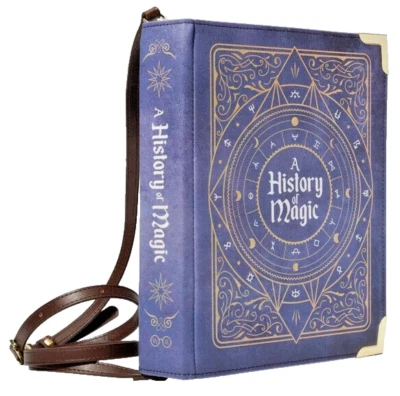 Umhängetasche Schultertasche gut gelesen Buch Staubbeutel Geschichte der Magie lila groß - Bild 1 von 4