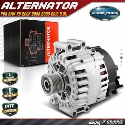 Alternador para BMW X5 E70 2007 2008 2009 2010 3,0 L 230 A 12 V CW polea de 7 ranuras Foto 1 de 4