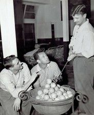 1949 Press Photo Brooklyn Dodgers Gene Hermanski, Rex Barney and Mike McCormick