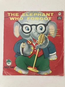 The Elephant Who Forgot 45RPM Peter Pan Records Vinyl Record - Picture 1 of 10