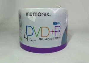 Memorex 50 Pack DVD+R 16X Blank 4.7GB 120 Min Recordable - New/Sealed - Picture 1 of 1