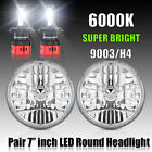 For 1967-1972 Chevy C10 Pair 7 Inch Led Headlights Round Dot Approved Hi-Lo Lamp