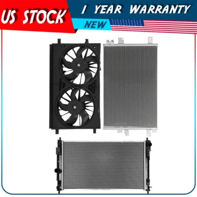 AC Condenser Radiator Cooling Fan Kit For 07-09 Dodge Caliber 2014 Chrysler 200 - Image 1 of 4
