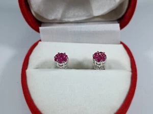 Rosa Moissanit Ohrstecker massiv 925 Sterling Silber (Durchgänge Durchmesser Test) - Bild 1 von 11