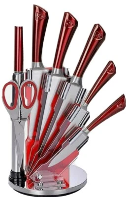 Messerset Edelstahl Küchenmesser 8 tlg Kochmesser Messer Messerblock Neu - Bild 1 von 2