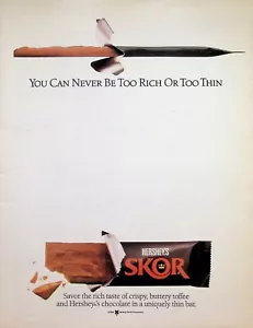 VINTAGE 1980er Jahre Printanzeige ~ Hershey's Skor ~ You Can Never Be Too Rich or Too Thin - Bild 1 von 1