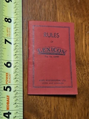RULES OF LEXICON CARD GAME RARE OLD VINTAGE BOOKLET WADDINGTONS PLAYING CARD - Image 1 of 4