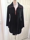 Come N See Black 1/4 Zip Ls Stretch Tunic Top  Pockets Small Mint!