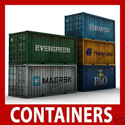 Z Gauge Shipping Container Model Card Kits 1:220 x 12 Mixed 20ft /40ft /45ft  - Image 1 of 2
