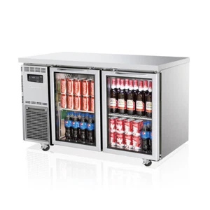 Turbo Air Undercounter 2 Glass Door Fridge W1200 D600 H850mm: KGR12-2(HC)(600) - Picture 1 of 6