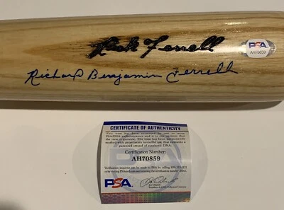 Rare RICK FERRELL Baseball HOF Autographed Bat With Full Name Signature- PSA COA - Image 1 of 4