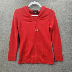 Banana Republic Cashmere Womens Red Full Zip Hoodie Size XS Longsleeve - Picture 1 of 8