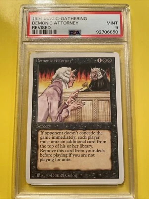 MAGIC THE GATHERING: DEMONIC ATTORNEY 🔥PSA 9 MINT🔥REVISED EDITION - 1994 MTG - Image 1 of 4