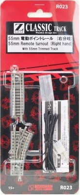 Rokuhan R023 Remote Turnout (Right Hand) 55mm  w/ 55mm Track (1/220 Z Scale) - Image 1 of 3
