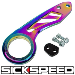 ALUMINUM REAR BUMPER HIGH STRENGTH RACING TOW HOOK SET NEO CHROME/NEO CHROME P10 - Picture 1 of 1