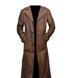 Leder Trenchcoat Herren mit 100 % reinem Lammfell Leder und edlem Design - Bild 1 von 3
