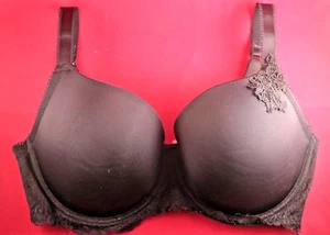 MARIE MEILI PADDED UNDERWIRE BLACK 36F BRA WITH LACE ACCENTS COMFORT AND SEXY - Picture 1 of 4