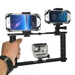 Handheld Handle Grip Video Stabilizer Steadicam Rig for Gopro Camera Smartphone - Picture 1 of 5