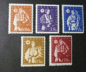 CROAZIA ,KROATIEN, HRVATSKA 1942"  Pro Croce Rossa" 5V.Cpl set MNH** - Picture 1 of 2