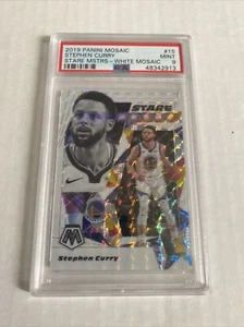 2019-20 Mosaic Stephen Curry Stare Masters White Mosaic Prizm #d 7/25 PSA 9 - Imagen 1 de 2