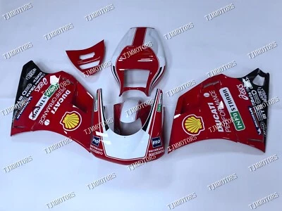 For Ducati 748/996/916 96-02 Red White ABS Injection Bodywork Race Fairing Kit - Image 1 of 4