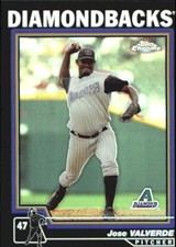 2004 Topps Chrome Black Refractors Diamondbacks Baseball Card #343 Jose Valverde