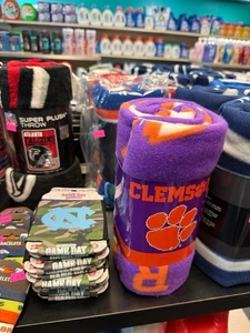 Clemson Tigers Fleece Throw Blanket 45" x 60"  Team Colors - Picture 1 of 1