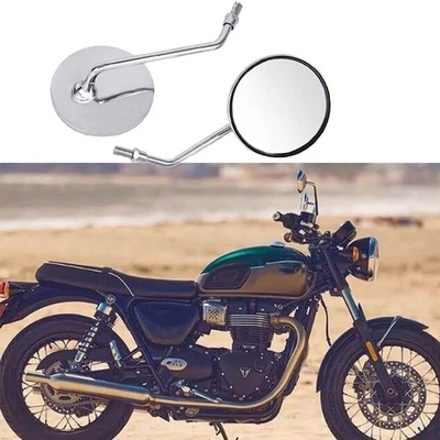 Espejo retrovisor lateral redondo cromado para moto Triumph Bonneville 650 750 T120 Foto 1 de 4