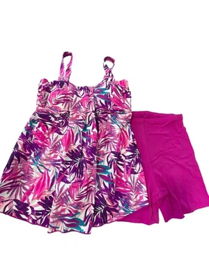 Kim Gravel x Swimsuits For All Fly Away Tankini & 5" Boy Short Size 14 Beachwear - Image 1 of 4