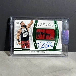 2024 Panini Flawless WWE Braun Strowman Autographed Memorabilia Emerald 2/5 - Picture 1 of 2