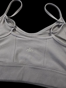 Alo Yoga Women's Large Grey Alosoft Head Start Athletic/Workout Bra - Picture 1 of 4