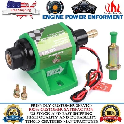 12V 4-7 PSI Universal Electric Micro Diesel Fuel Pump Inline Low Pressure 5/16" Foto 1 de 4
