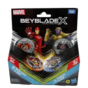 Marvel Beyblade X Iron Man 4-80B & Thanos 4-60P Takara Tomy Hasbro Neu - Bild 1 von 5