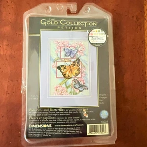 Dimensions #65022 Blossoms and Butterflies Gold Coll Petite Cross Stitch Kit NEW - Picture 1 of 5