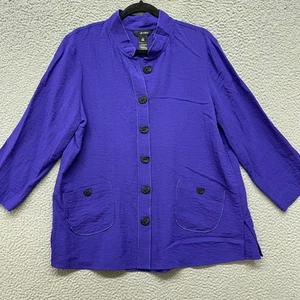 Ali Miles Top Damen L lila Krepp Taschen vielseitig künstlerisch Kunst bunt zu tragen - Bild 1 von 13