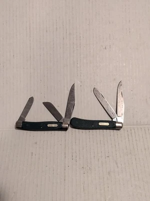 Juego de 2 navajas de bolsillo vintage Frontier Imperial Ireland 4" verdes de 3 y 2 hojas Foto 1 de 4