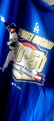 ¡NUEVO! Camiseta deportiva para hombre LA Dodgers #17 Shohei Ohtani M 2024 50-50 azul Foto 1 de 4