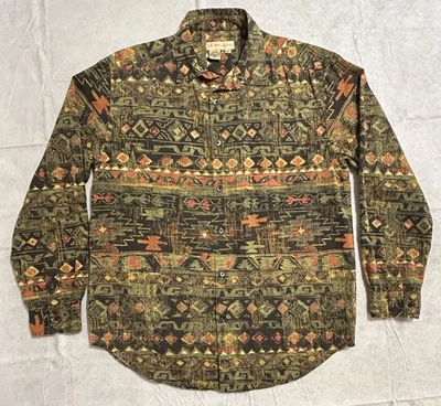 The Territory Ahead Button Up Shirt Mens Medium Southwest Aztec Pocket - Image 1 of 4