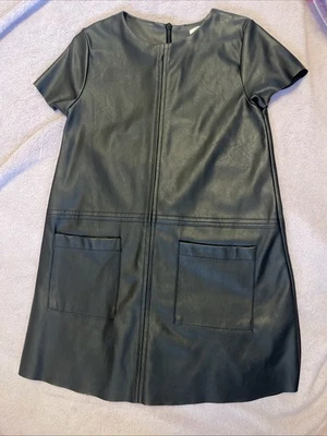 Zara Kids 素食皮革连衣裙黑色 6 码 — 第 1/2 张图片