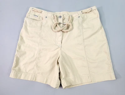 Pantalones Cortos Lauren Ralph Lauren Mujer Talla 14 Caqui Beige Cuerda Cinturón Bolsillos Estilo Foto 1 de 4