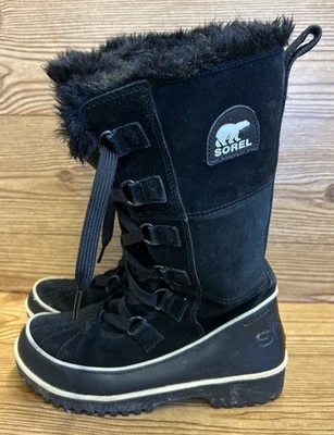 Botas de invierno para nieve Sorel Joan of Arctic para mujer ribete de piel negro talla 8 Foto 1 de 4