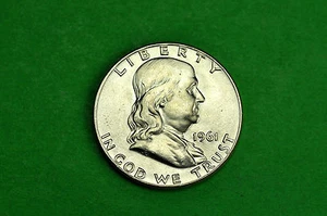 1961-D CHOICE   BU  Mint State  Franklin  SILVER  Half  Dollar (90% Silver)) - Picture 1 of 2