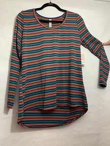 LuLaRoe Lynnae Size M Long Sleeve Tee. Stripe Print NWT - Picture 1 of 4