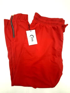 NEW Zyia Active Red Everywhere Zipper Joggers - Size LARGE - Side Zipper - Picture 1 of 10