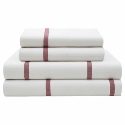 Tommy Hilfiger Sutton Stripe 100% Algodón Funda de Almohada PAR - KING - Rojo/Blanco Foto 1 de 2